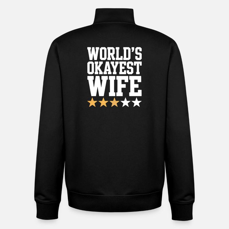 Die beste Ehefrau der Welt Tee - Unisex Organic Zip Sweatshirt von Stanley/Stella - Schwarz
