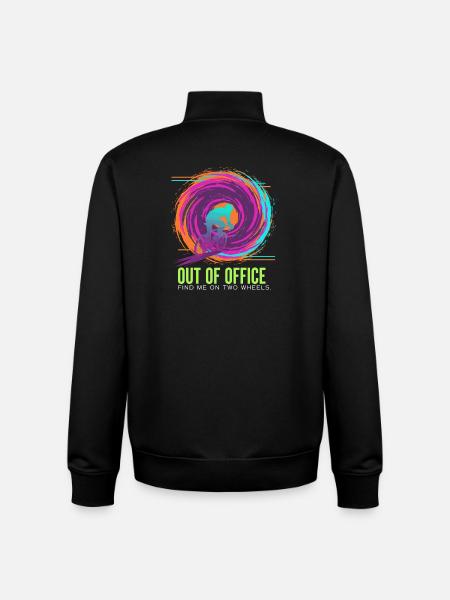 Two Wheels Neon Escape - Unisex Organic Zip Sweatshirt by Stanley/Stella - black