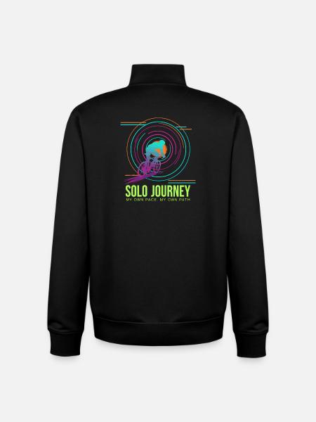 Solo Journey Neon Cyclist - Unisex Organic Zip Sweatshirt by Stanley/Stella - black