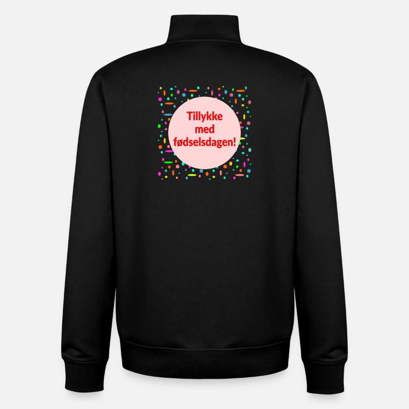 Joyeux anniversaire - Sweat zippé unisexe en coton bio Stanley/Stella - noir