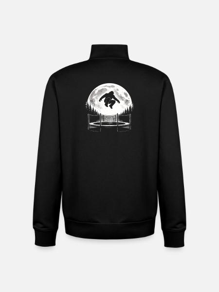 Bigfoot on trampoline - Unisex Organic Zip Sweatshirt by Stanley/Stella - black