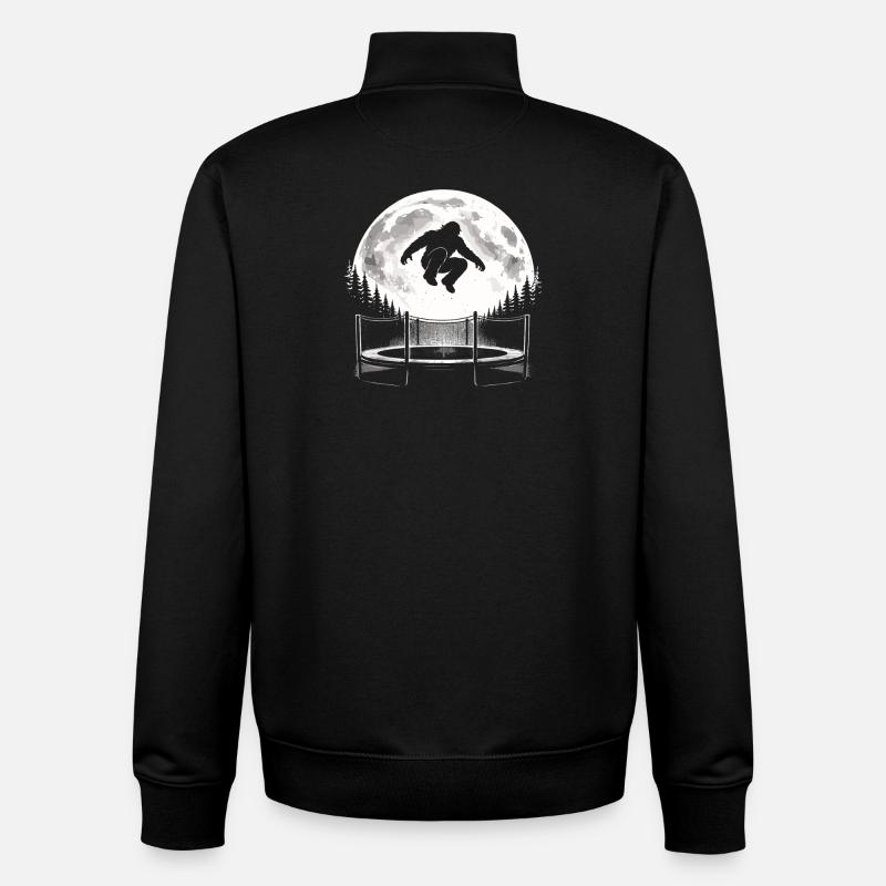 Bigfoot auf Trampolin - Unisex Organic Zip Sweatshirt von Stanley/Stella - Schwarz