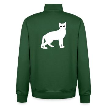 weiße Katze Silhouette  Geschenk Katzenliebhaber - Unisex Organic Zip Sweatshirt von Stanley/Stella - Flaschengrün - Hinten - AI Model Male 185 dark (185cm)
