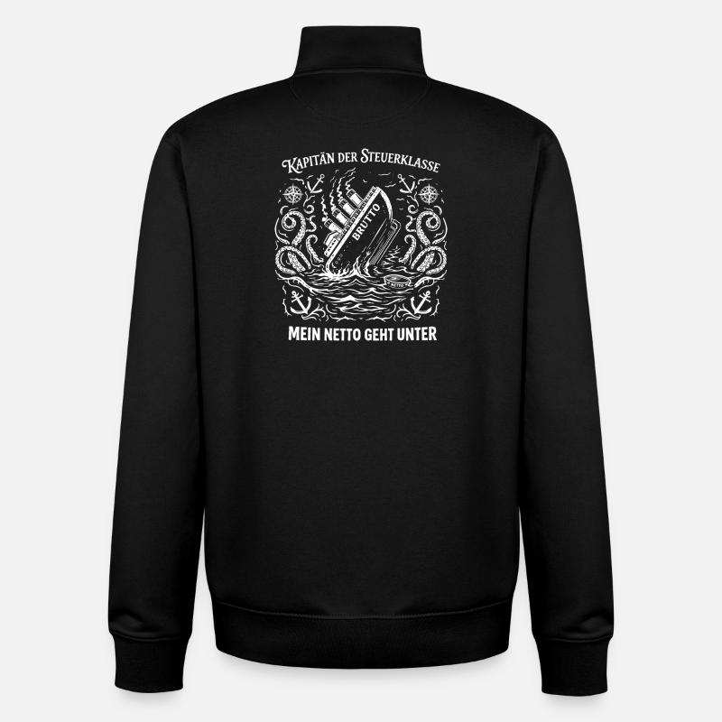 Capitaine de la classe taxe - Sweat zippé unisexe en coton bio Stanley/Stella - noir