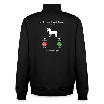 Parson Russell Terrier ruft lustigen Hund - Unisex Organic Zip Sweatshirt von Stanley/Stella - Schwarz - Hinten - AI Model Male 185 light (185cm)