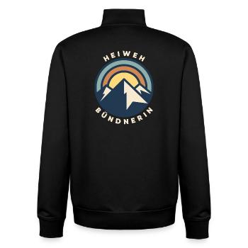 Heiweh Bündnerin - Unisex Organic Zip Sweatshirt von Stanley/Stella - Schwarz - Hinten - AI Model Male 185 light (185cm)
