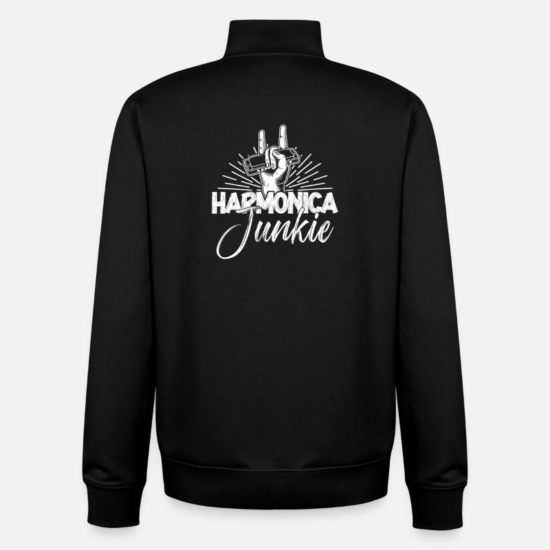 Harmonica Musican Junkie Harmonica - Unisex Organic Zip Sweatshirt von Stanley/Stella - Schwarz