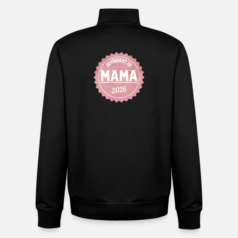 Mama 2026 Beförderung - Unisex Organic Zip Sweatshirt von Stanley/Stella - Schwarz