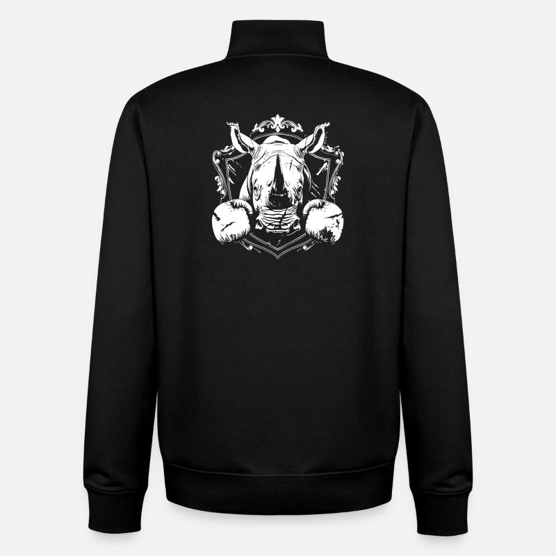 Nashorn Boxen MMA - Unisex Organic Zip Sweatshirt von Stanley/Stella - Schwarz