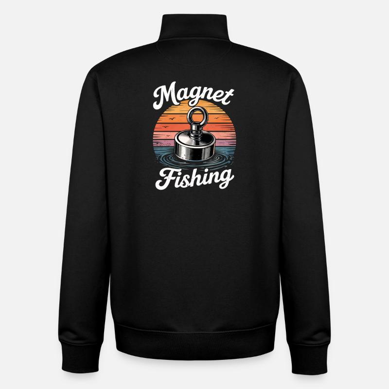 Magnetfischen - Unisex Organic Zip Sweatshirt von Stanley/Stella - Schwarz