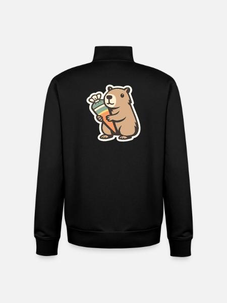 Capybara School Child – 1st Grade - Unisex Organic Zip Sweatshirt by Stanley/Stella - black