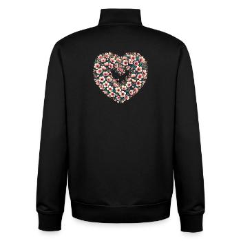 Blossom Heart Floral Crest - Unisex Organic Zip Sweatshirt by Stanley/Stella - black - Back - AI Model Male 185 light (185cm)