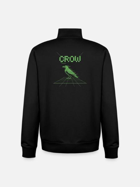 Crow retro skjorte – 8 bit gaming-stil - Stanley/Stella unisex sweatshirt med lynlås i økologisk - sort