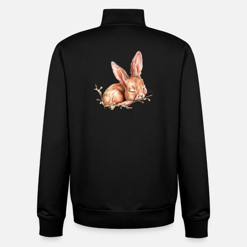 Petit lapin de Pâques - Sweat zippé unisexe en coton bio Stanley/Stella - noir