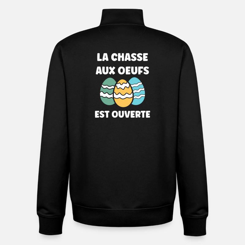 Easter egg hunt - Unisex Organic Zip Sweatshirt by Stanley/Stella - black