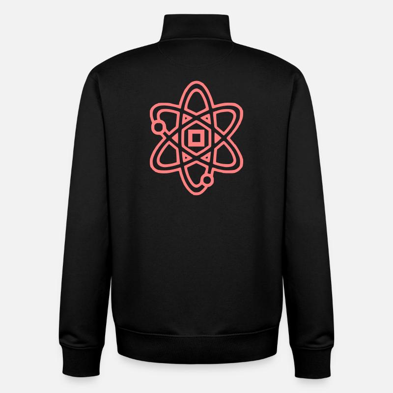 Noyau de physique du symbole atomique - Sweat zippé unisexe en coton bio Stanley/Stella - noir