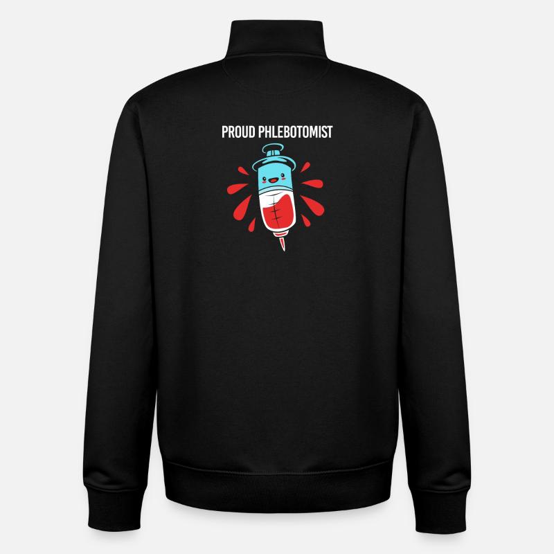 Infirmière-aidante, Phlébotomiste de prélèvement sanguin - Sweat zippé unisexe en coton bio Stanley/Stella - noir