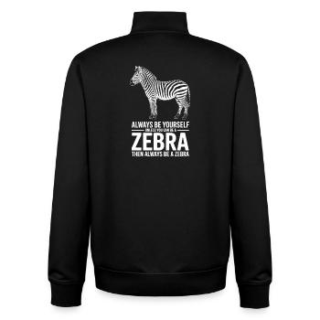 Zebra Sprüche Zebras Lustiges Zebra Geschenk - Unisex Organic Zip Sweatshirt von Stanley/Stella - Schwarz - Hinten - AI Model Male 185 light (185cm)