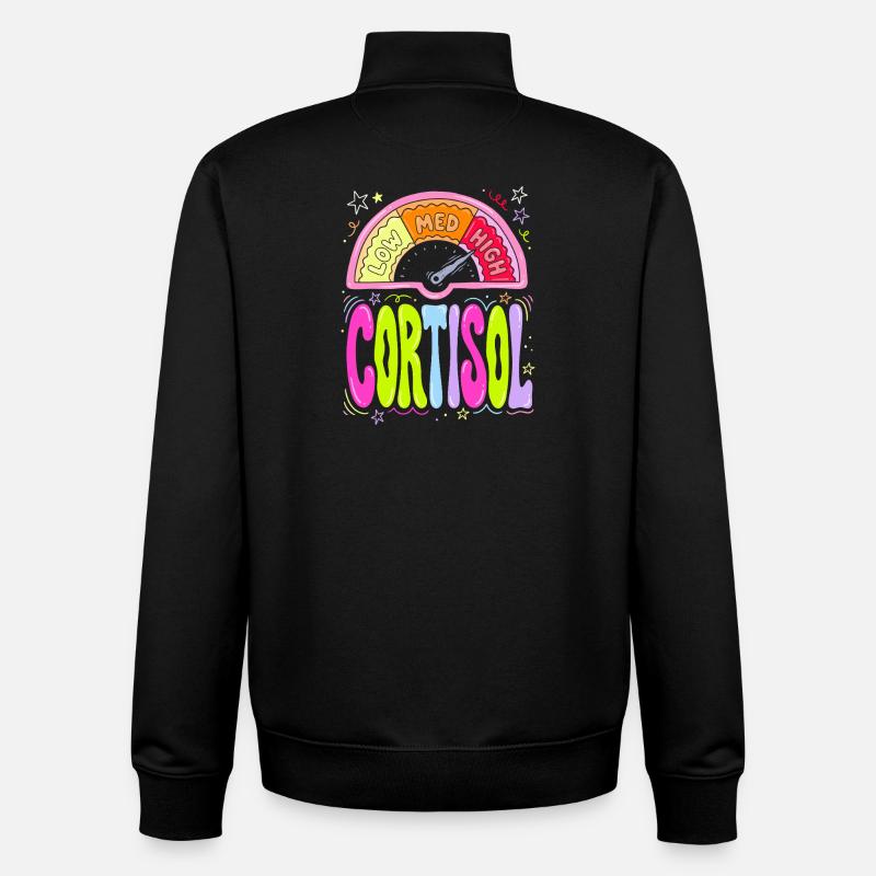 Cortisol Pegel Dashboard - Unisex Organic Zip Sweatshirt von Stanley/Stella - Schwarz