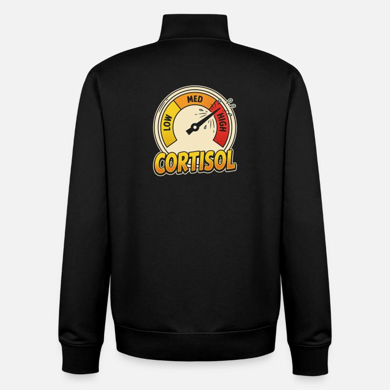 Cortisol Messpunkt T-Shirt - Unisex Organic Zip Sweatshirt von Stanley/Stella - Schwarz