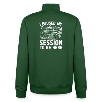 Baritone Player Paused My Session Be Here Euphonium - Unisex Organic Zip Sweatshirt by Stanley/Stella - bottle green - Back - AI Model Male 185 dark (185cm)