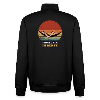 Friseurin Rente Ruhestand Rentnerin Frisörin - Unisex Organic Zip Sweatshirt von Stanley/Stella - Schwarz - Hinten - AI Model Male 185 light (185cm)