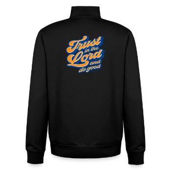 Christlicher Jesus-Gott-Anbetung-Glaube religiöse - Unisex Organic Zip Sweatshirt von Stanley/Stella - Schwarz - Hinten - AI Model Male 185 light (185cm)