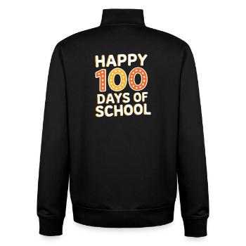 Happy 100 Days Of School - Unisex Organic Zip Sweatshirt by Stanley/Stella - black - Back - AI Model Male 185 light (185cm)