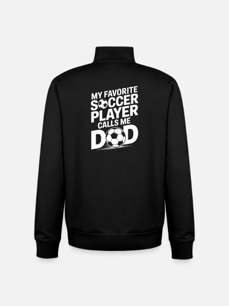 Min yndlingsfodboldspiller kalder mig far - Stanley/Stella unisex sweatshirt med lynlås i økologisk - sort