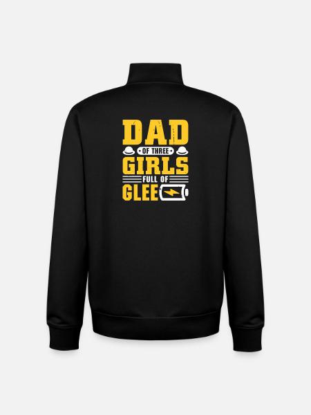 Dad father of three girls daughters - Unisex Organic Zip Sweatshirt by Stanley/Stella - black