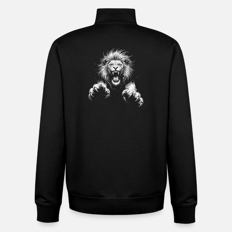 Lion - Unisex Organic Zip Sweatshirt by Stanley/Stella - black