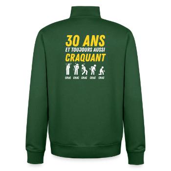 30 Jahre Vintage-Jubiläumshumor - Unisex Organic Zip Sweatshirt von Stanley/Stella - Flaschengrün - Hinten - AI Model Male 185 dark (185cm)