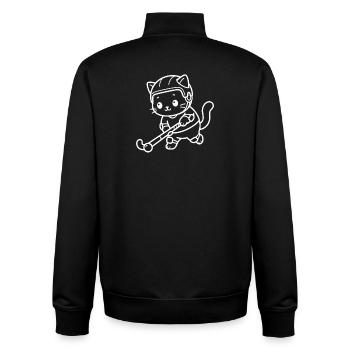 Feldhockey Kawaii Katze - Unisex Organic Zip Sweatshirt von Stanley/Stella - Schwarz - Hinten - AI Model Male 185 light (185cm)