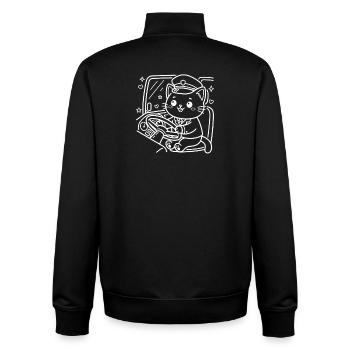 Kawaii Katze Busfahrer - Unisex Organic Zip Sweatshirt von Stanley/Stella - Schwarz - Hinten - AI Model Male 185 light (185cm)