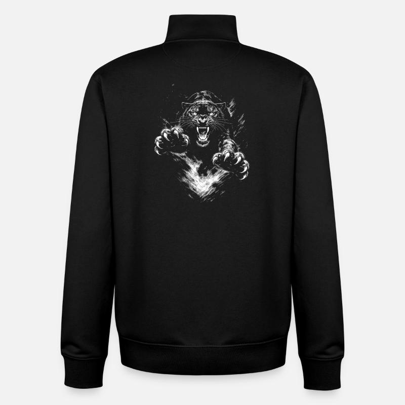 Black Panthers - Sweat zippé unisexe en coton bio Stanley/Stella - noir