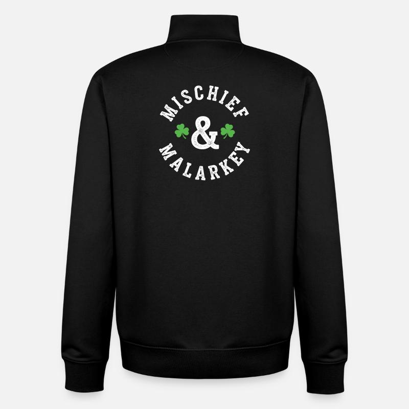 Mischief & Malarkey Shamrock Logo - Unisex Organic Zip Sweatshirt von Stanley/Stella - Schwarz