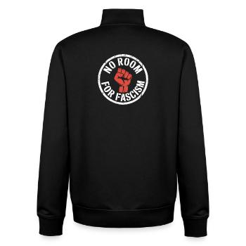No Room for Fascism - Antifa Merch - Unisex Organic Zip Sweatshirt by Stanley/Stella - black - Back - AI Model Male 185 light (185cm)