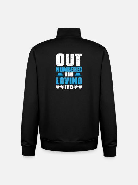 Dad father of three girls daughters - Unisex Organic Zip Sweatshirt by Stanley/Stella - black