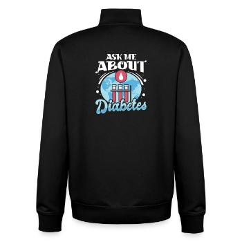 Diabetes type 1 diabetic - Unisex Organic Zip Sweatshirt by Stanley/Stella - black - Back - AI Model Male 185 light (185cm)
