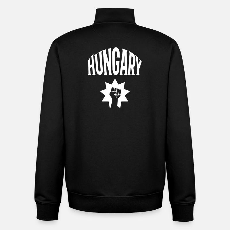 Hongrie - Sweat zippé unisexe en coton bio Stanley/Stella - noir