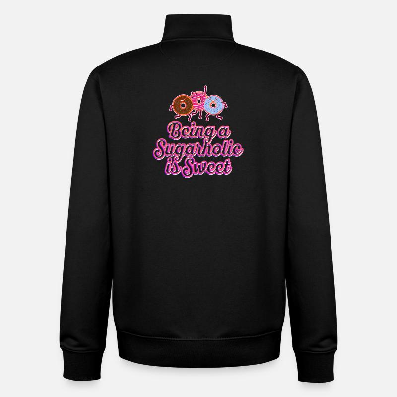 Being a Sugarholic is Sweet - Unisex Organic Zip Sweatshirt by Stanley/Stella - black