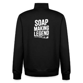 Seifenherstellungslegende - Unisex Organic Zip Sweatshirt von Stanley/Stella - Schwarz - Hinten - AI Model Male 185 light (185cm)