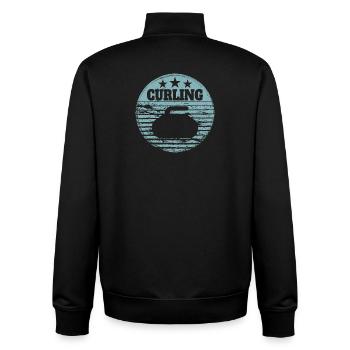 Sports d’hiver de Curling Stone Style Rétro Vintage - Sweat zippé unisexe en coton bio Stanley/Stella - noir - Dos - AI Model Male 185 light (185cm)