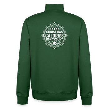 Christmas Calories Don't Count - Unisex Organic Zip Sweatshirt von Stanley/Stella - Flaschengrün - Hinten - AI Model Male 185 dark (185cm)