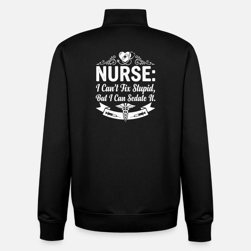 Infirmière qui dit sédation - Sweat zippé unisexe en coton bio Stanley/Stella - noir