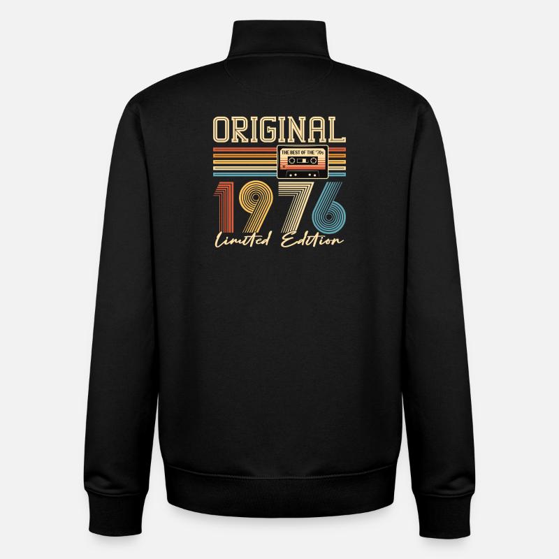 50e anniversaire, 50 ans, Original 1976 - Sweat zippé unisexe en coton bio Stanley/Stella - noir