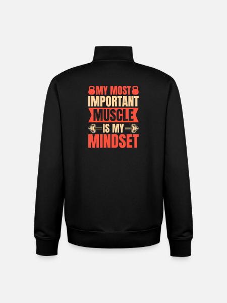 Fitness Motivation Bodybuilder Important Mindset - Unisex Organic Zip Sweatshirt by Stanley/Stella - black