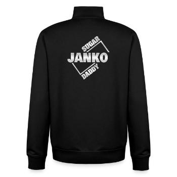 Geld Janko - Unisex Organic Zip Sweatshirt von Stanley/Stella - Schwarz - Hinten - AI Model Male 185 light (185cm)