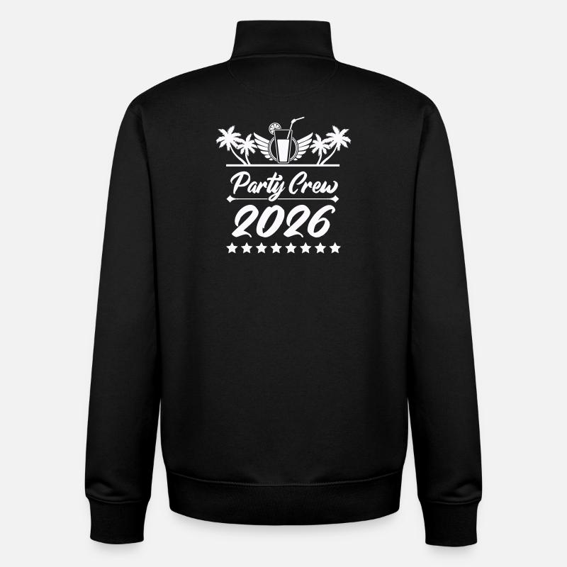 Party Crew 2026 Palm Trees - Unisex Organic Zip Sweatshirt by Stanley/Stella - black