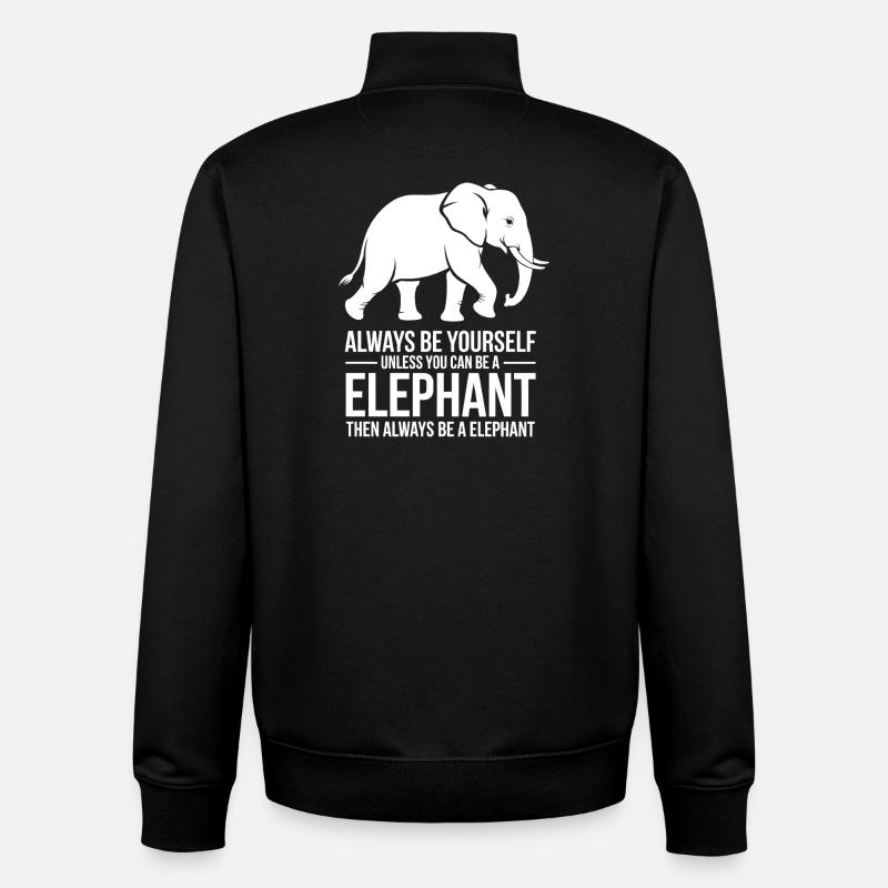 Drôles de Dits d’Éléphant Cadeau Éléphant - Sweat zippé unisexe en coton bio Stanley/Stella - noir